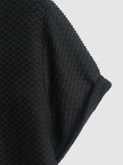 Textured Short Sleeves T Shirt And Shorts - Grafton Collection