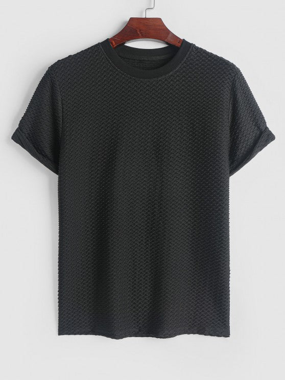 Textured Short Sleeves T Shirt And Shorts - Grafton Collection