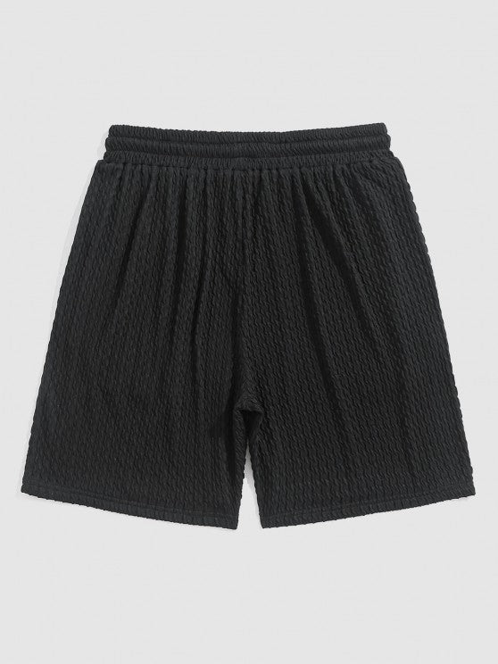 Textured Short Sleeves T Shirt And Shorts - Grafton Collection