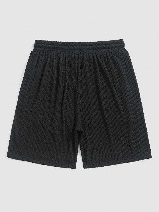 Textured Short Sleeves T Shirt And Shorts - Grafton Collection