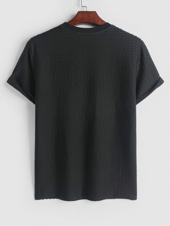 Textured Short Sleeves T Shirt And Shorts - Grafton Collection