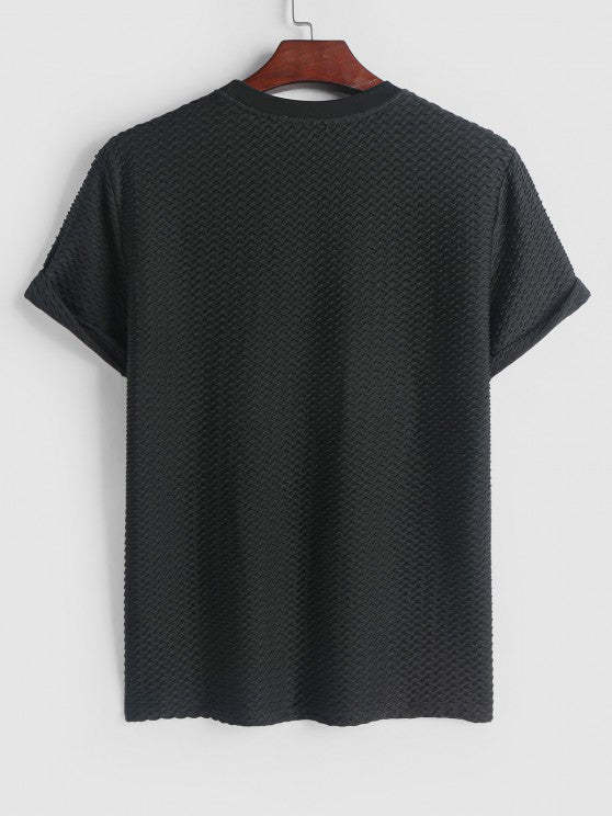 Textured Short Sleeves T Shirt And Shorts - Grafton Collection