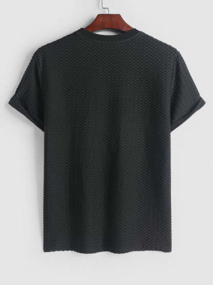 Textured Short Sleeves T Shirt And Shorts - Grafton Collection