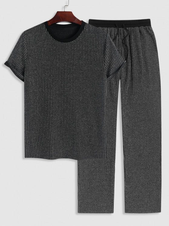 Glitter Silver T Shirt And Pants - Grafton Collection