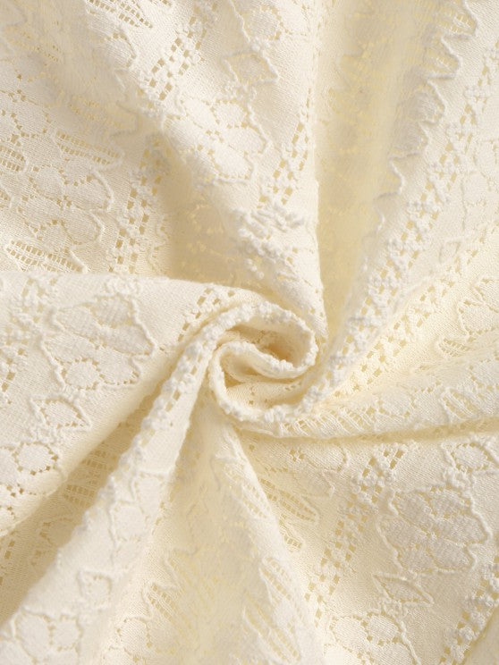 Hollow Out Lace Shirt With Shorts Set - Grafton Collection