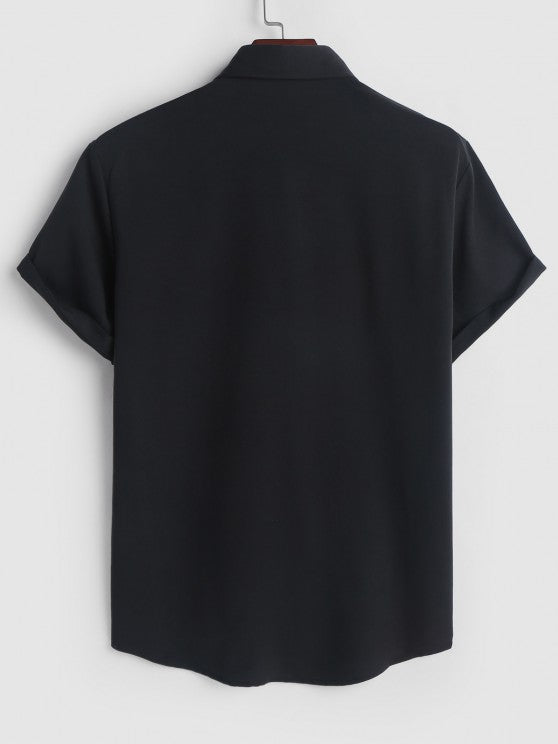 Rose Pattern Shirt And Drawstring Shorts - Grafton Collection