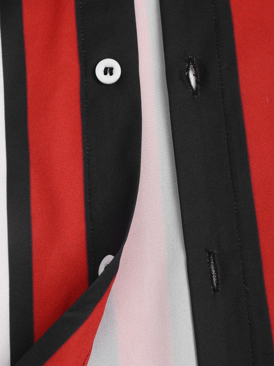 Casual Striped Pattern Shirt With Shorts - Grafton Collection