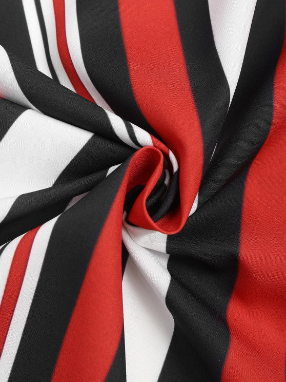 Casual Striped Pattern Shirt With Shorts - Grafton Collection