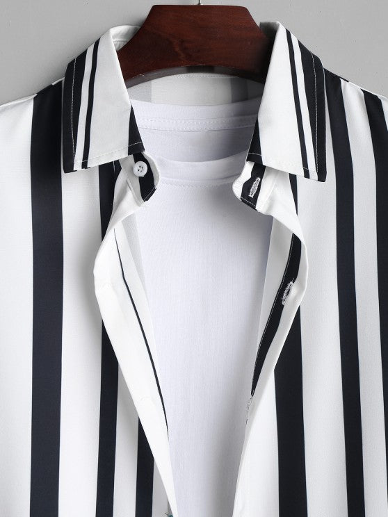 Two Tone Shirt And Basic Shorts Set - Grafton Collection