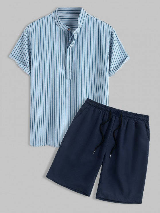 Vertical Striped Shirt And Shorts - Grafton Collection