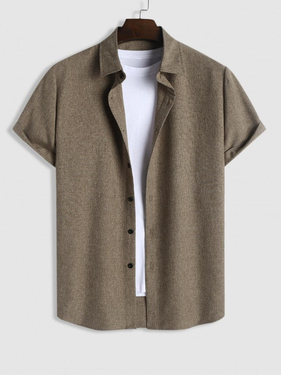 Marled Shirt And Drawstring Pants Set - Grafton Collection