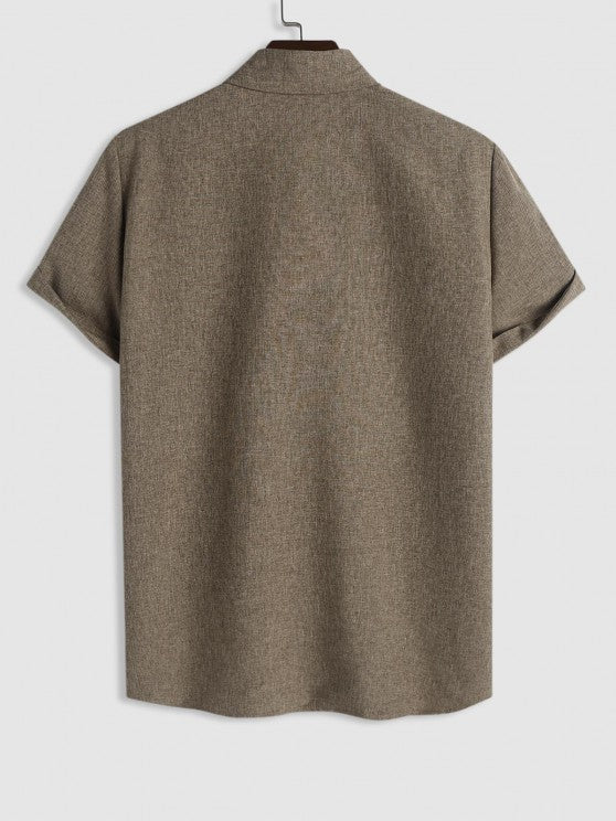 Marled Shirt And Drawstring Pants Set - Grafton Collection