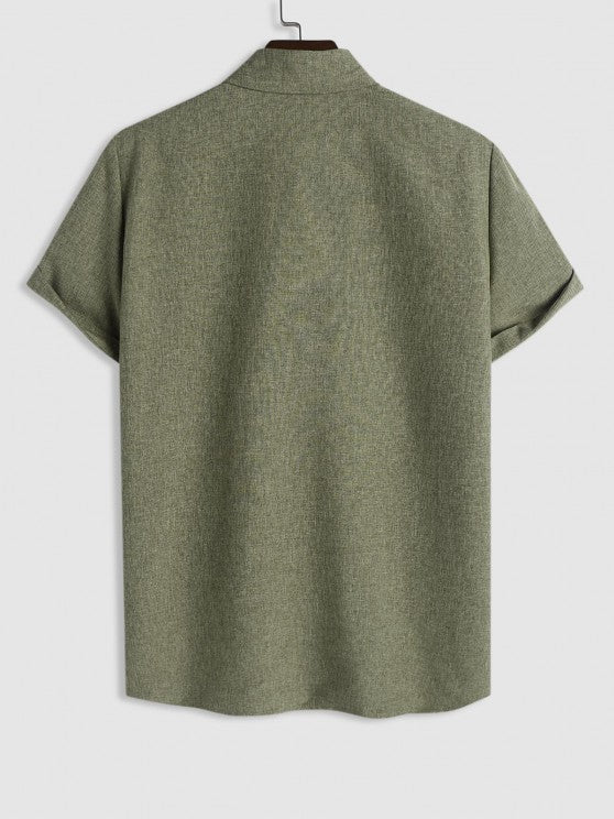 Marled Shirt And Drawstring Pants Set - Grafton Collection