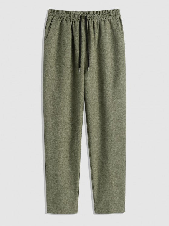 Marled Shirt And Drawstring Pants Set - Grafton Collection