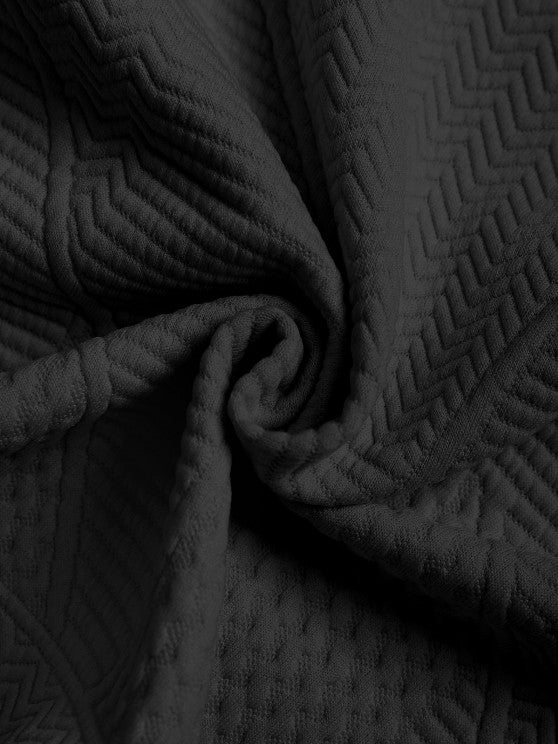 Geometric Textured Short Sleeves T Shirt And Shorts Set - Grafton Collection