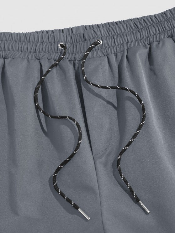 Painting Plant Pattern Shirt And Drawstring Shorts - Grafton Collection