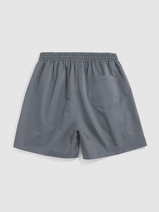 Painting Plant Pattern Shirt And Drawstring Shorts - Grafton Collection