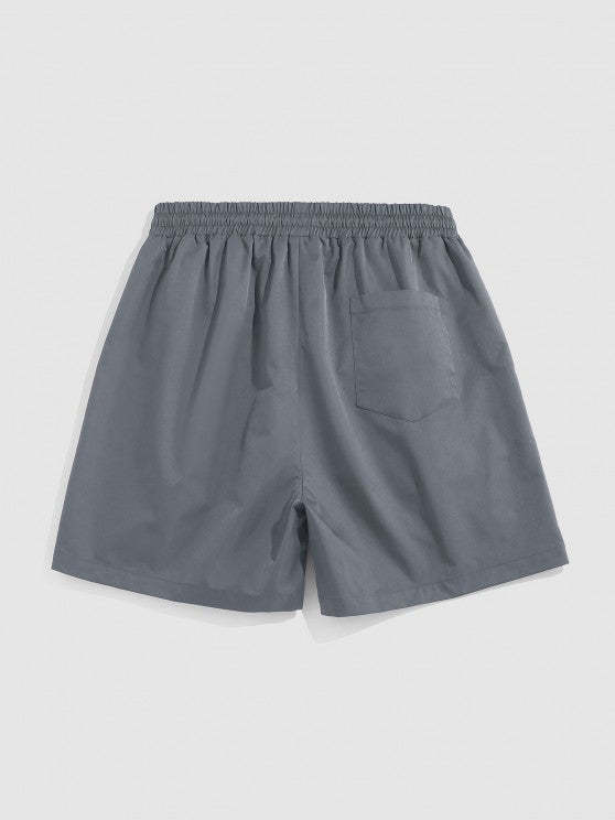 Painting Plant Pattern Shirt And Drawstring Shorts - Grafton Collection