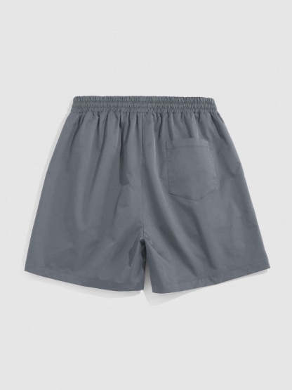 Painting Plant Pattern Shirt And Drawstring Shorts - Grafton Collection