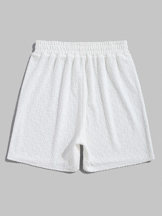 Geometric Style T Shirt And Elastic Waist Shorts Set - Grafton Collection