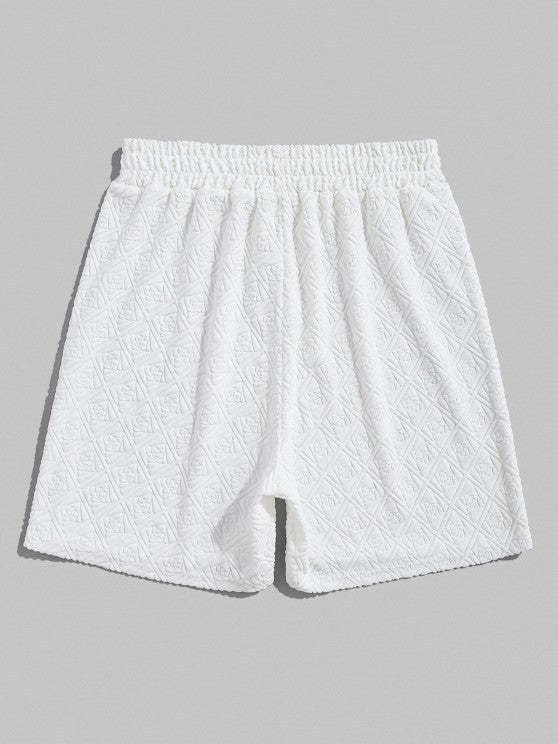 Geometric Style T Shirt And Elastic Waist Shorts Set - Grafton Collection