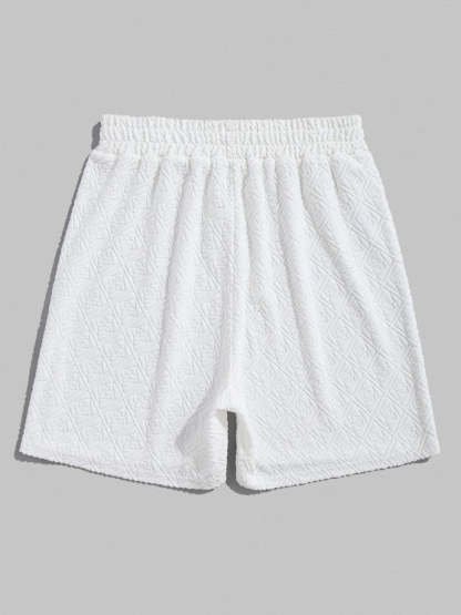 Geometric Style T Shirt And Elastic Waist Shorts Set - Grafton Collection