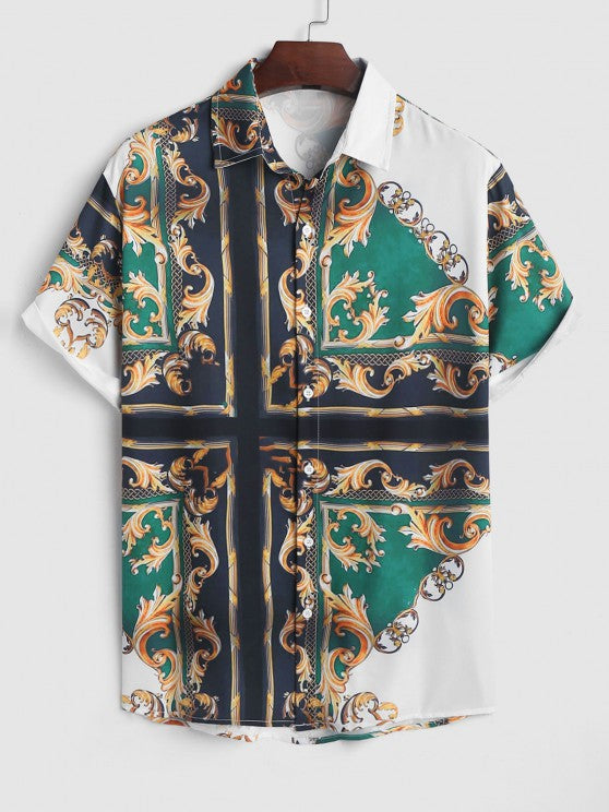 Printed Vacation Shirt And Beach Board Shorts Set - Grafton Collection