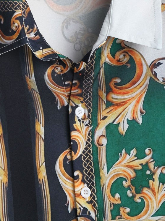 Printed Vacation Shirt And Beach Board Shorts Set - Grafton Collection