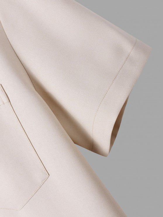 Solid Color Shirt And Casual Shorts Set - Grafton Collection