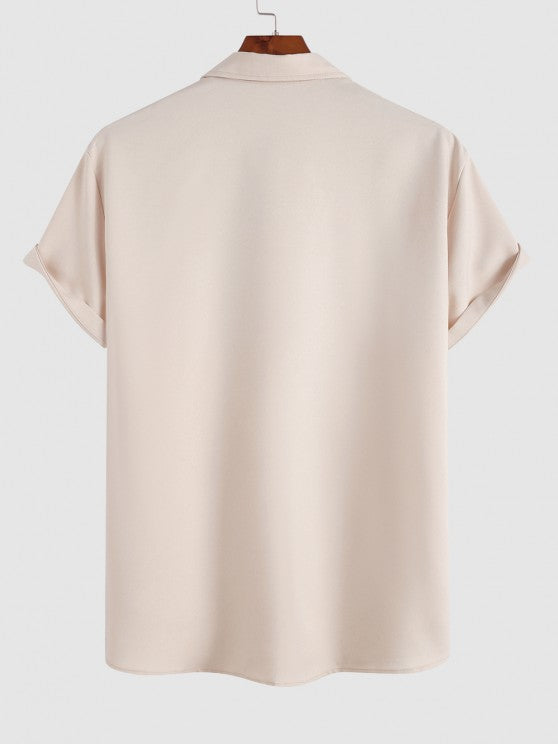 Solid Color Shirt And Casual Shorts Set - Grafton Collection