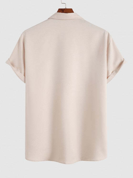 Solid Color Shirt And Casual Shorts Set - Grafton Collection