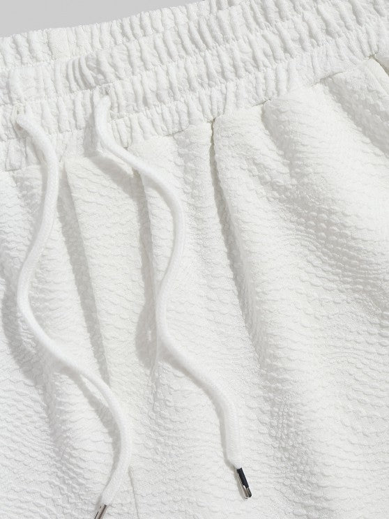 Textured Short Sleeves T-Shirt And Shorts - Grafton Collection