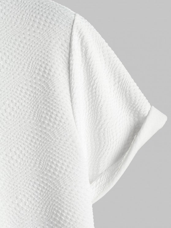 Textured Short Sleeves T-Shirt And Shorts - Grafton Collection