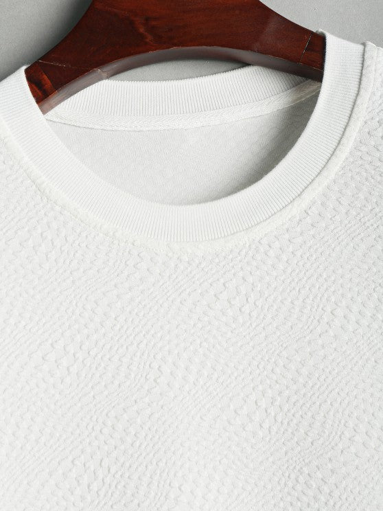 Textured Short Sleeves T-Shirt And Shorts - Grafton Collection