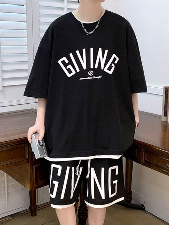 Drop Shoulder Half Sleeve T-Shirt And Shorts - Grafton Collection