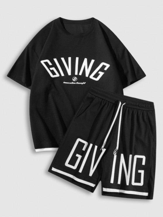 Drop Shoulder Half Sleeve T-Shirt And Shorts - Grafton Collection