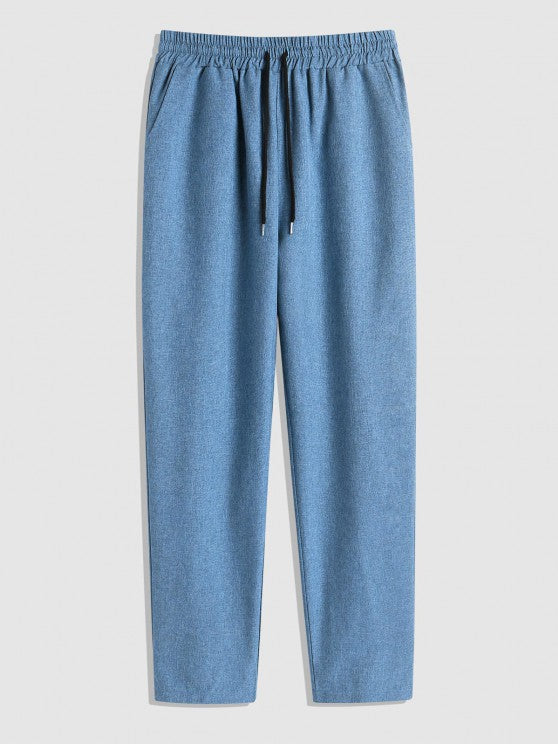 Marled Shirt And Drawstring Pants Set - Grafton Collection