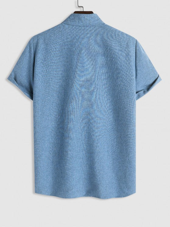 Marled Shirt And Drawstring Pants Set - Grafton Collection