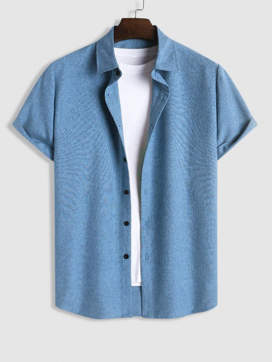 Marled Shirt And Drawstring Pants Set - Grafton Collection