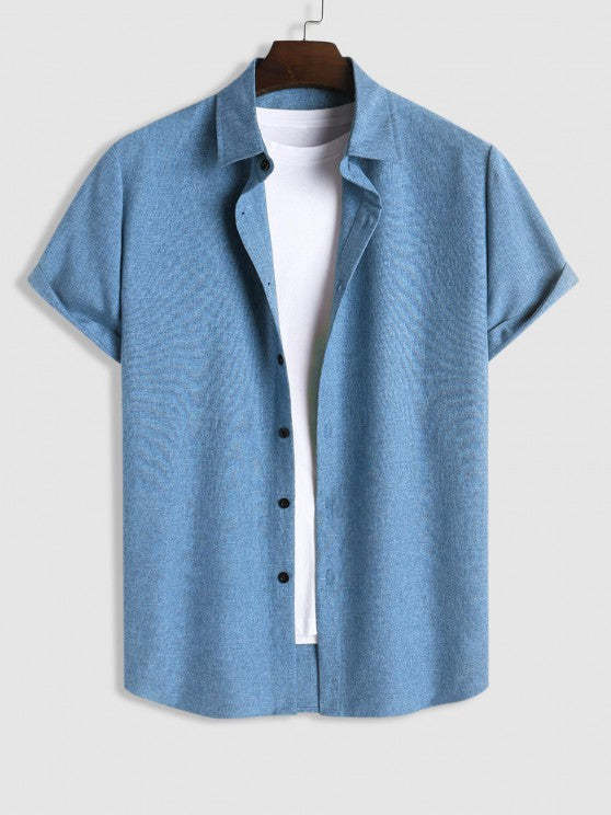 Marled Shirt And Drawstring Pants Set - Grafton Collection