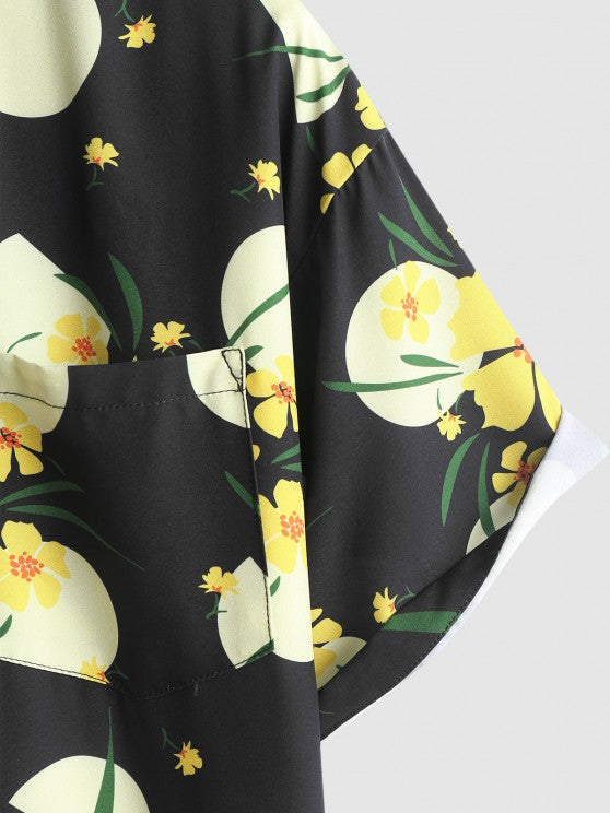 Floral Print Shirt and Beach Shorts Set. - Grafton Collection