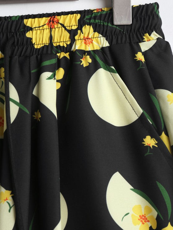 Floral Print Shirt and Beach Shorts Set. - Grafton Collection