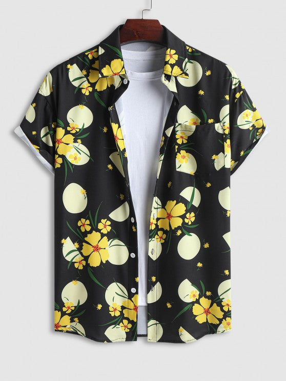 Floral Print Shirt and Beach Shorts Set. - Grafton Collection