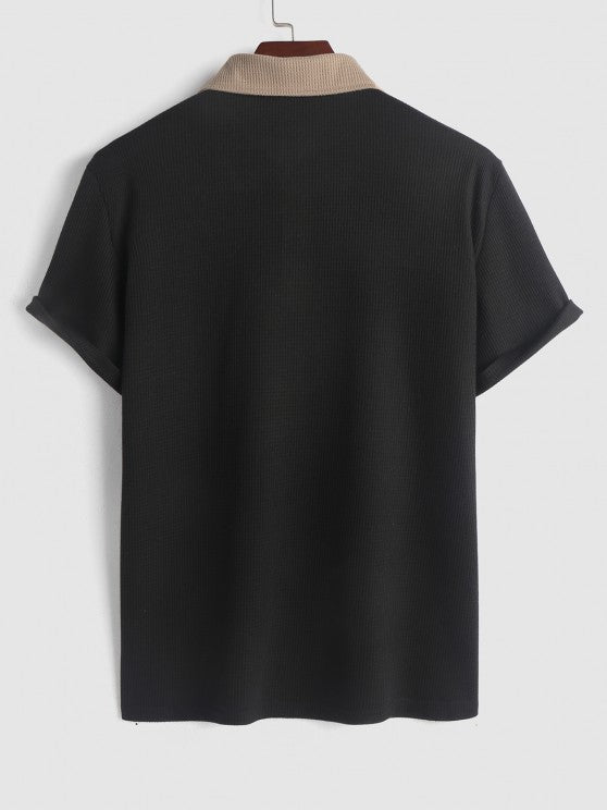 Spliced Polo T Shirt And Bermuda Shorts Set - Grafton Collection