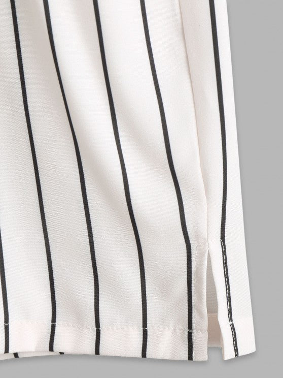Vertical Stripes Shirt and Shorts Set - Grafton Collection
