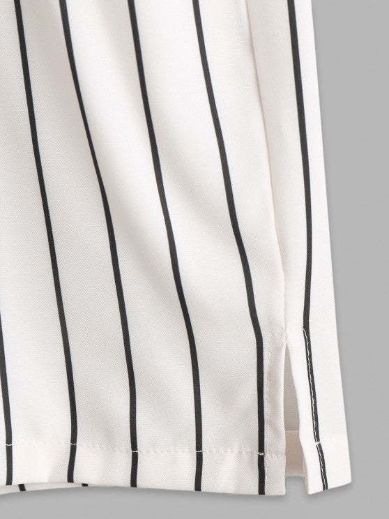 Vertical Stripes Shirt and Shorts Set - Grafton Collection