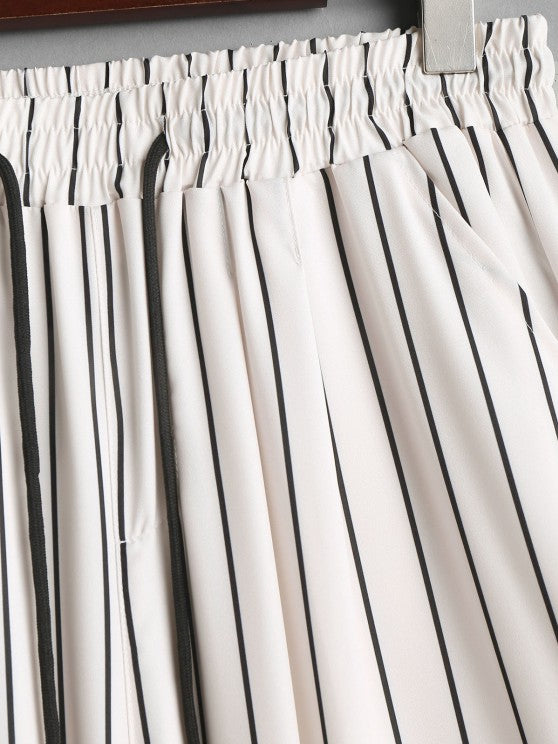 Vertical Stripes Shirt and Shorts Set - Grafton Collection