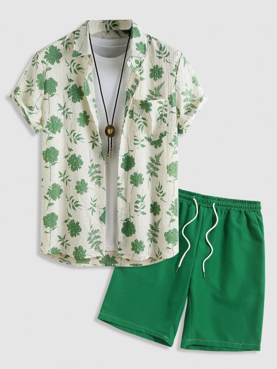 Floral Sheer Shirt and Bermuda Shorts Set - Grafton Collection