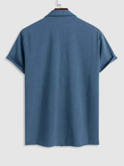 Lapel Collar Shirt And Basic Shorts Set - Grafton Collection