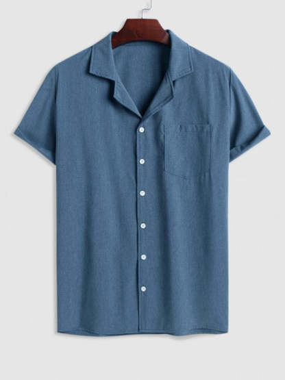 Lapel Collar Shirt And Basic Shorts Set - Grafton Collection